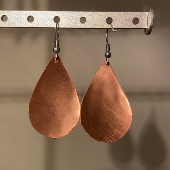 Handmade Turkish Copper Earrings - Picture 2 of 4